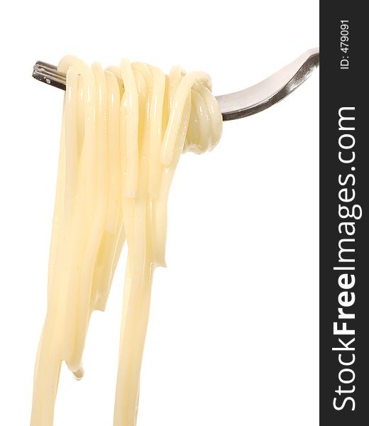 Food shot - Spaghetti on a fork