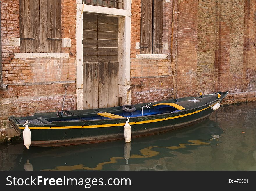 Parked Boat in a Venice canal