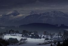 Houses At The Foot Of Mountains Stock Images Houses At The Foot Of Mountains Stock Images