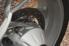 Motorcycle Back Wheel Detail Stock Photo