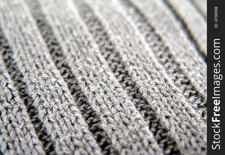Close up of woven material of cotton sweater