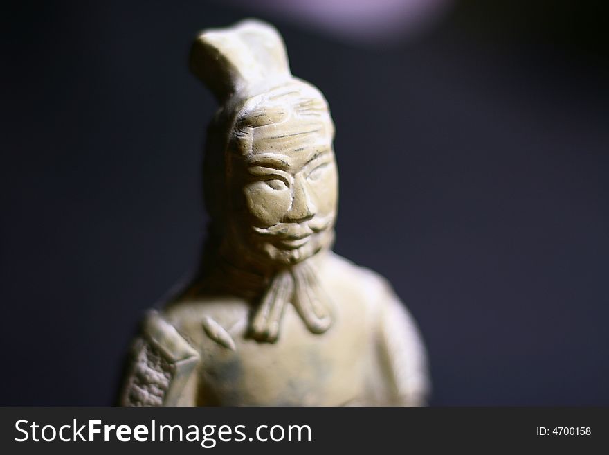 Chinese clay soldier model of qin dynasty.