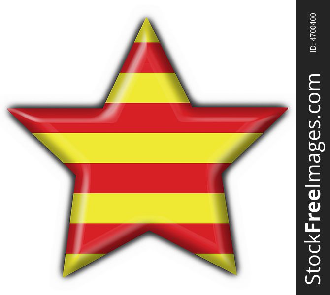 Catalonia button flag 3d made. Catalonia button flag 3d made