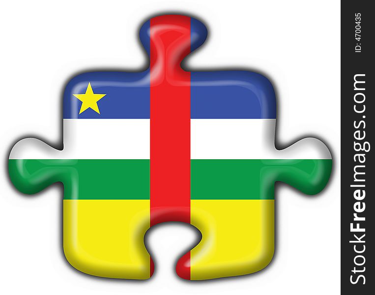 Central African Republic Flag Puzzle Shape