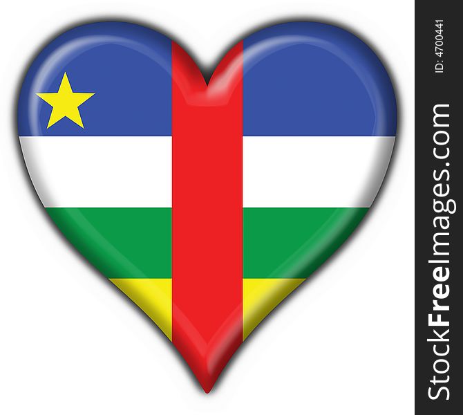 Central african republic flag heart shape