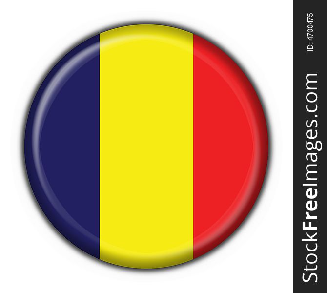 Chad Button Flag Round Shape