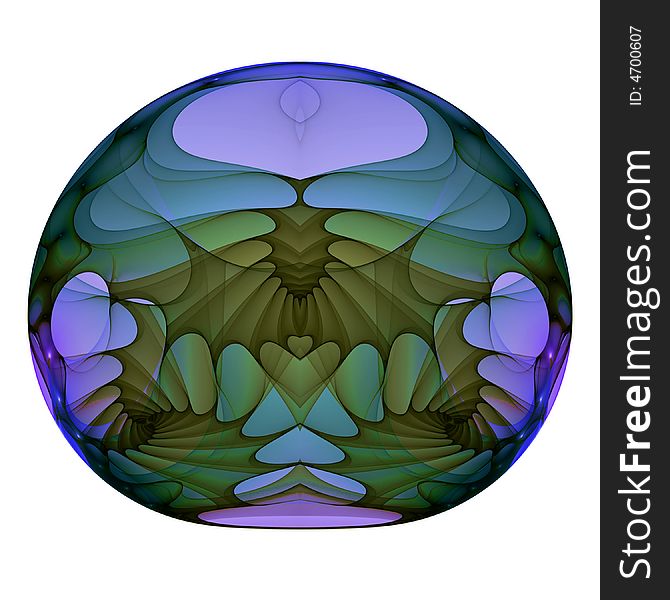 Abstract fractal image resembling a milifiori paperweight. Abstract fractal image resembling a milifiori paperweight