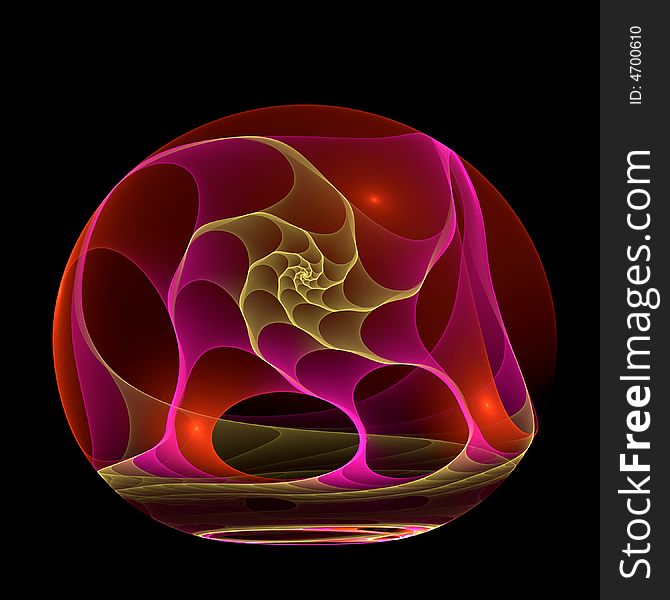 Abstract fractal image resembling a milifiori paperweight. Abstract fractal image resembling a milifiori paperweight