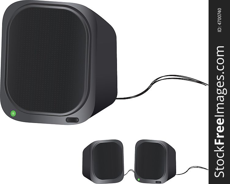 Stereo speakers, desktop option illustration