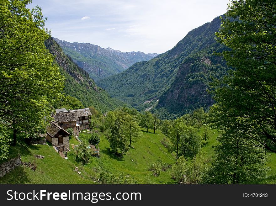Village in Canton Tessin, Switzerland. Village in Canton Tessin, Switzerland