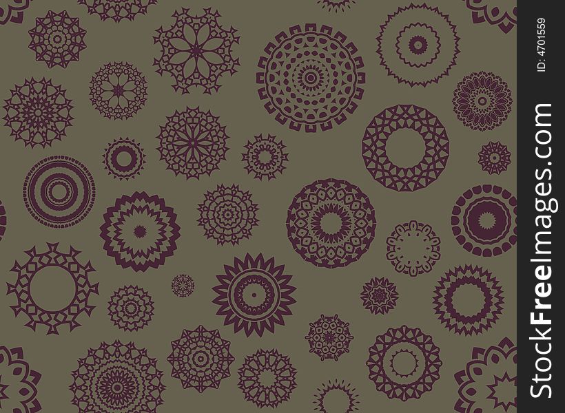 Abstract seamless background containing lots of kaleidoscopic shapes. Abstract seamless background containing lots of kaleidoscopic shapes