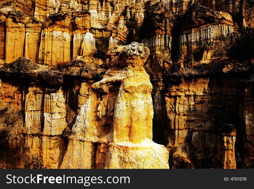 The mystical Forest of Earth Pillars is situated in YuanMou Town,Yunnan Province,China. The mystical Forest of Earth Pillars is situated in YuanMou Town,Yunnan Province,China.