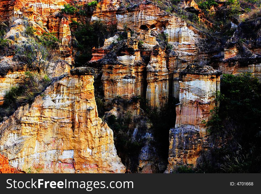 The mystical Forest of Earth Pillars is situated in YuanMou Town,Yunnan Province,China. The mystical Forest of Earth Pillars is situated in YuanMou Town,Yunnan Province,China.