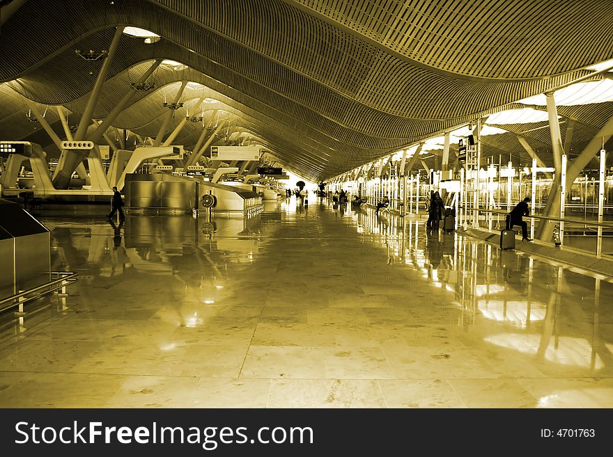 Brand new trendy airport, Madrid, Spain