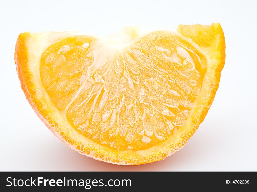 Frozen orange, isolated on white