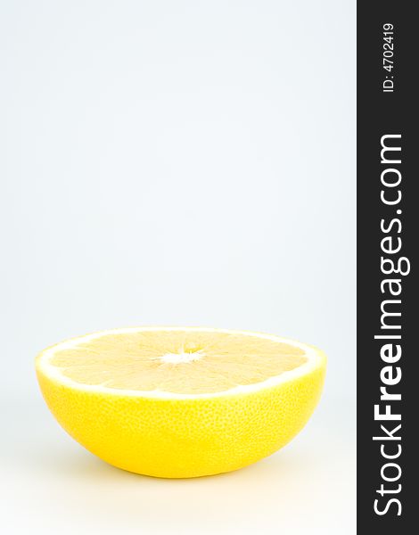 Sliced grapefruit, isolated