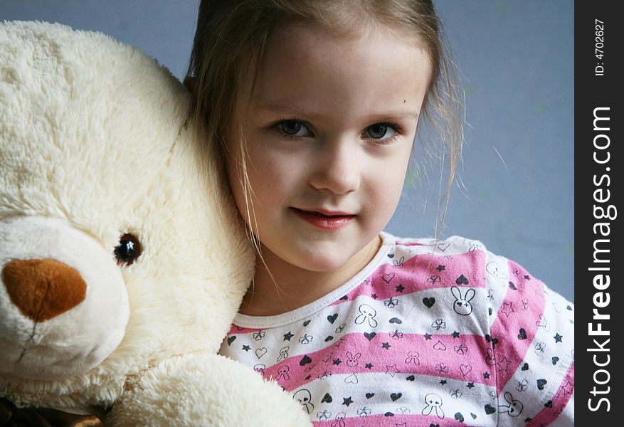 Little girl with teddy bear. Little girl with teddy bear