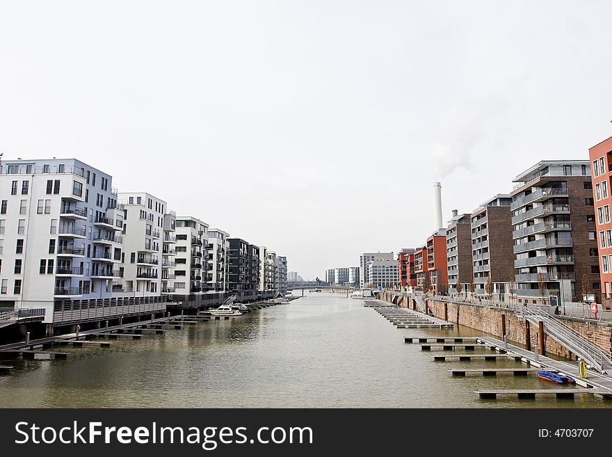 Residential area by the river