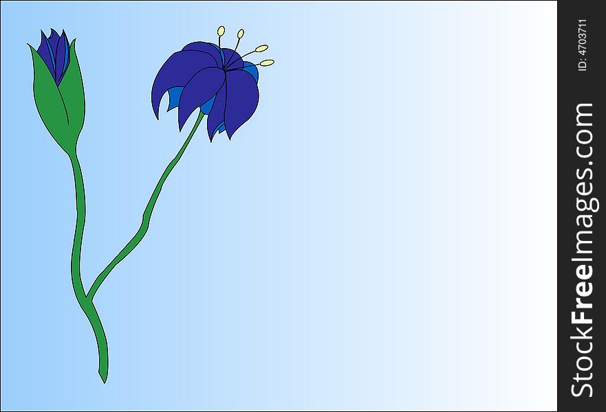 The beautiful violet flower in a vector