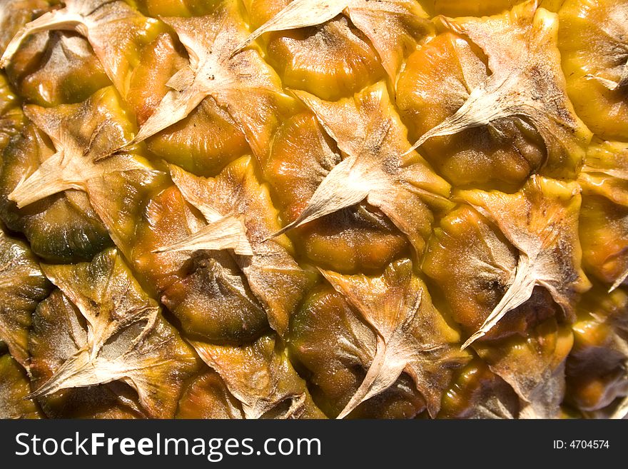 Texture and foreground of a pineapple