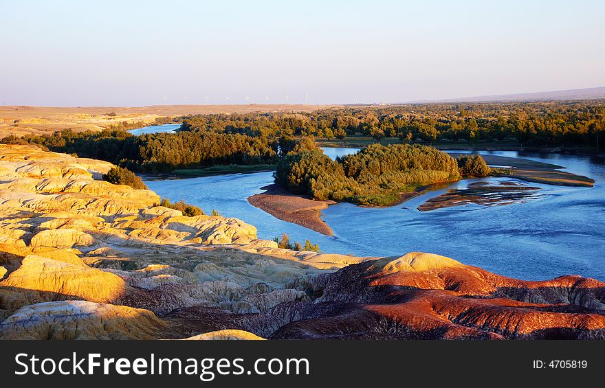 colourful river beach, Wind Power