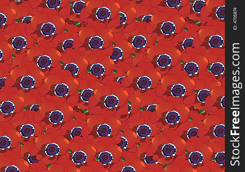 A Composition filled with red Poppy flowers. A Composition filled with red Poppy flowers