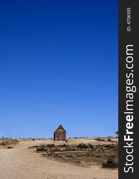 Historic stone church in desolute outback. Historic stone church in desolute outback