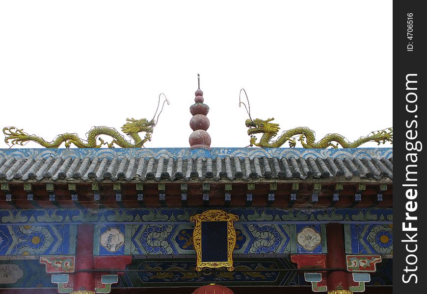 A Chinese temple eaves,Asia.