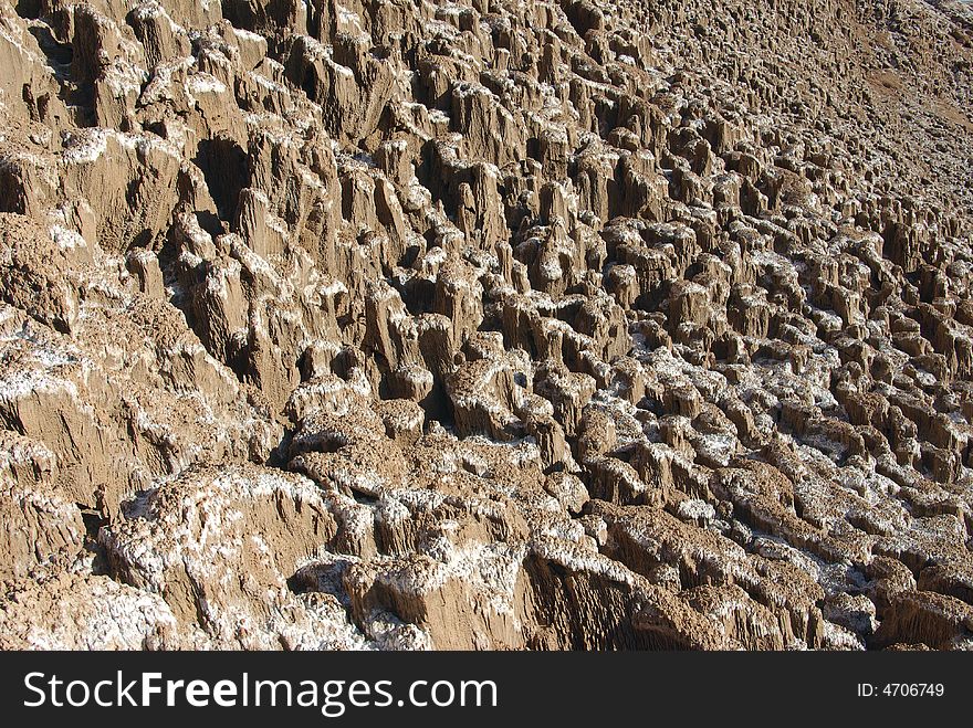 Erosion in Valle de la Luna - the Moon Valley - Atacama Desert, Chile.