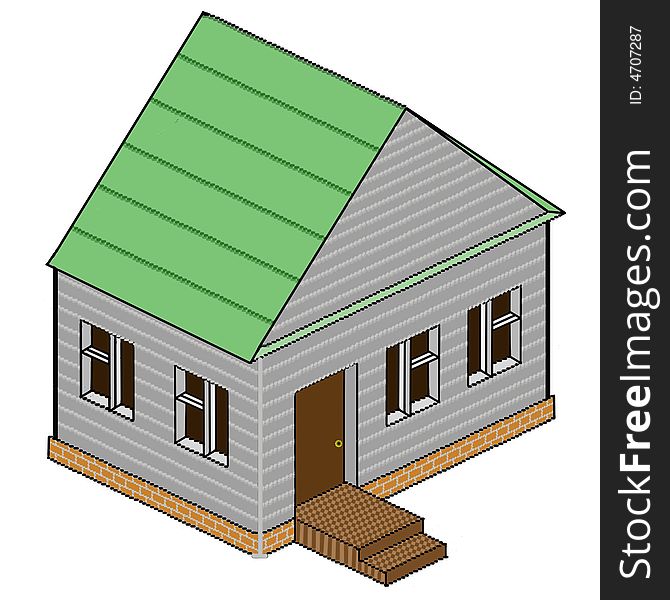 In this illustration is situated a little house. In this illustration is situated a little house