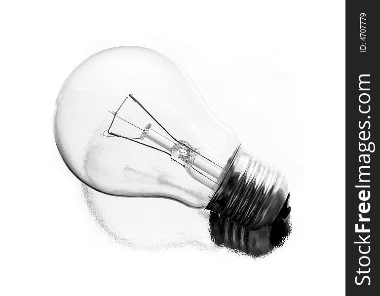 Lightbulb on white with shadow
