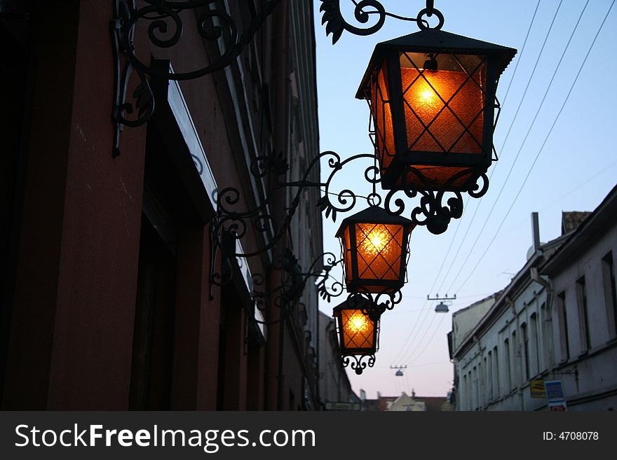 NIght town's view, Kaunas, Lithuania. NIght town's view, Kaunas, Lithuania