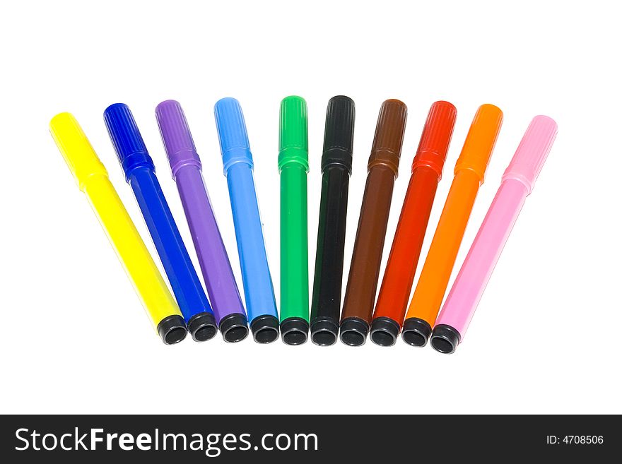 Color felt pen for school beginners. Color felt pen for school beginners.
