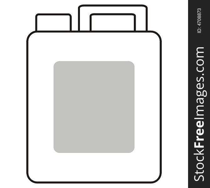 Art illustration of a plastic container