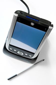 PDA In Cradle With Stylus Stock Photography