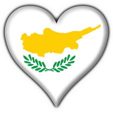 Cyprus Button Flag Heart Shape Royalty Free Stock Photos