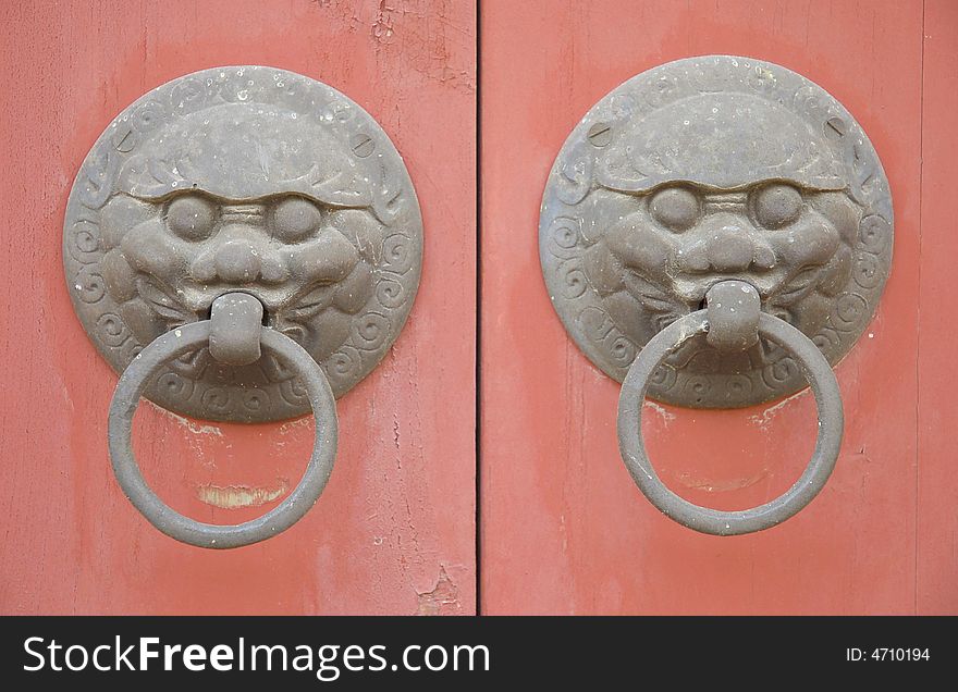 Typical chinese doornocker with embossment. Typical chinese doornocker with embossment