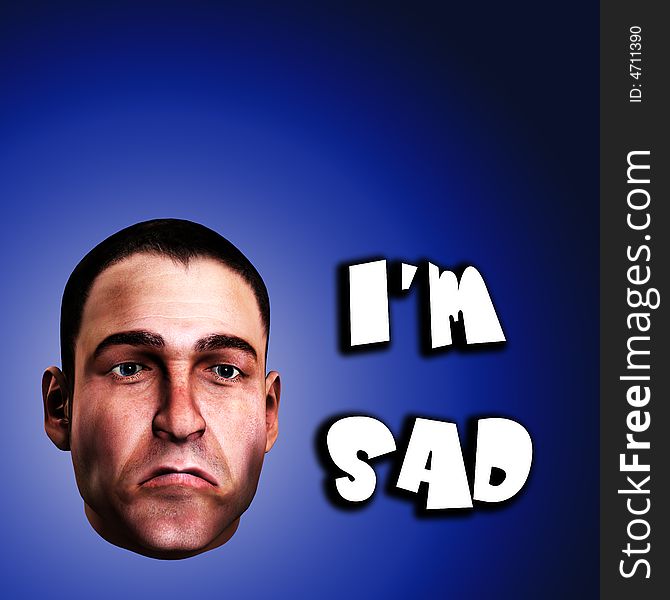 A conceptual image of a mans face, that is very sad. A conceptual image of a mans face, that is very sad.