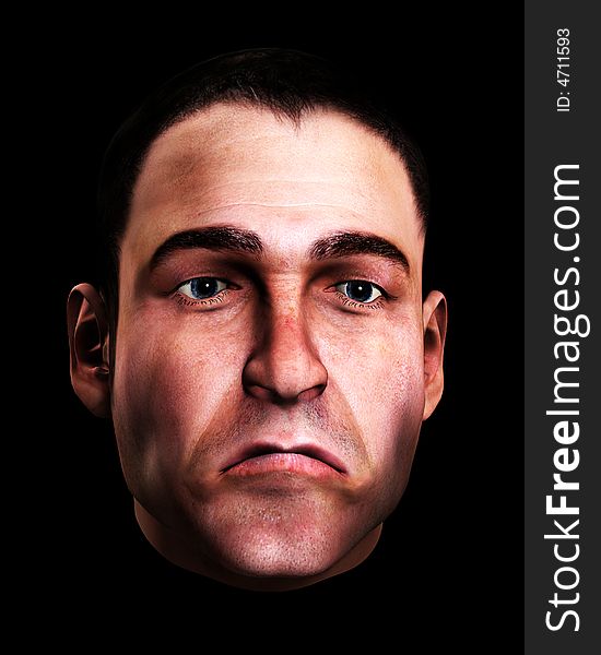 A conceptual image of a mans face, that is very sad. A conceptual image of a mans face, that is very sad.