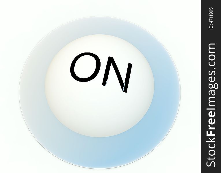 An image of an on button that would be useful for concepts involving being turned on.