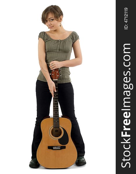 Girl with the acoustic guitar. Girl with the acoustic guitar