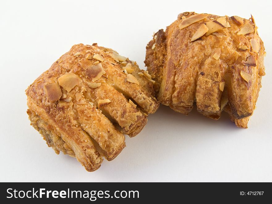 Cub Claws cookies with diced almonds isolated on white