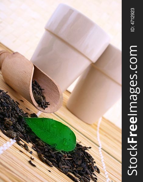 Herb dieting Green tea leaves
