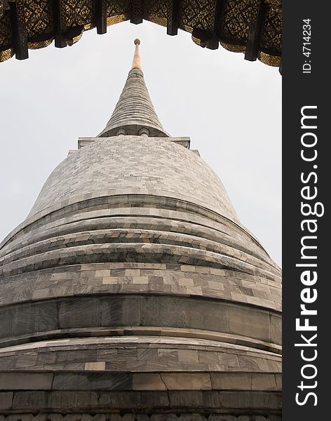 Very heavy looking buddhist temple stupa