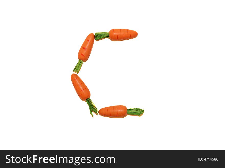 Letter C made of carrots