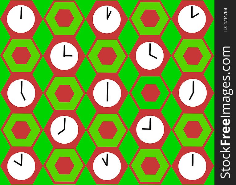 Background with rhombus and clocks. Background with rhombus and clocks