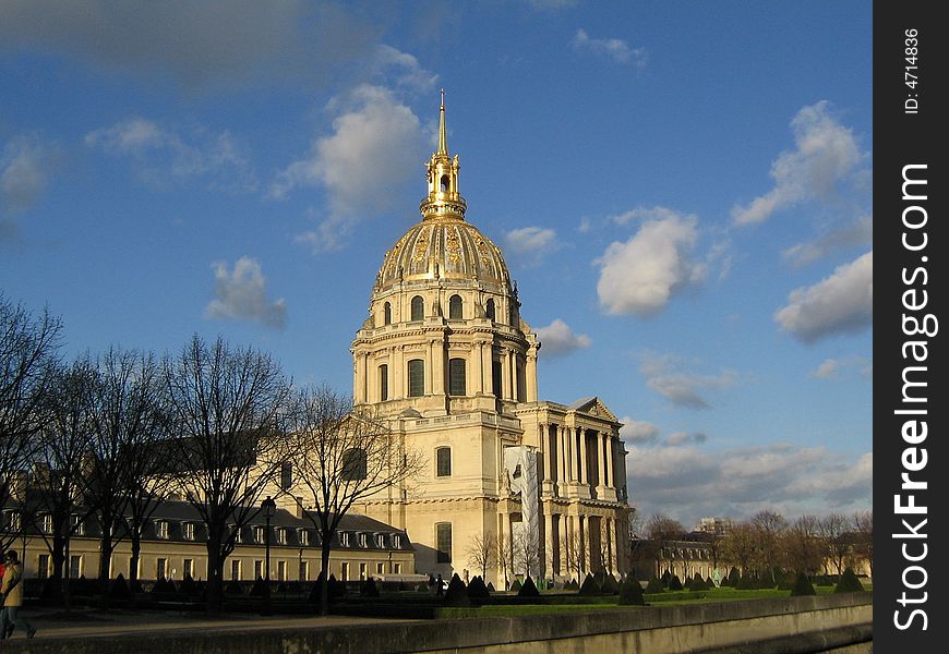 The Dome des Invalides in Paris, France.