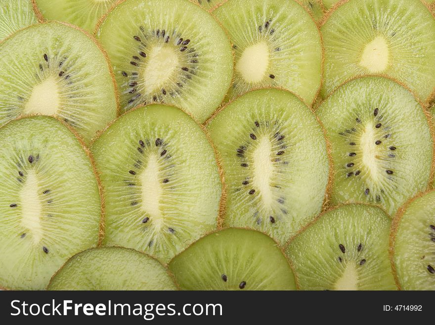 Slices of kiwi. Camera Pentax k10d kit. Two light source.