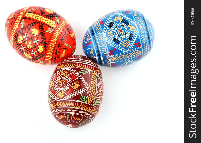 Three Russian Tradition Easter Eggs Side By Side O