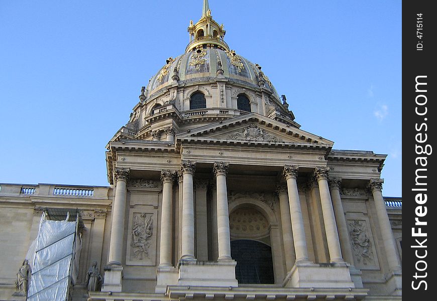 The Dome des Invalides in Paris, France.